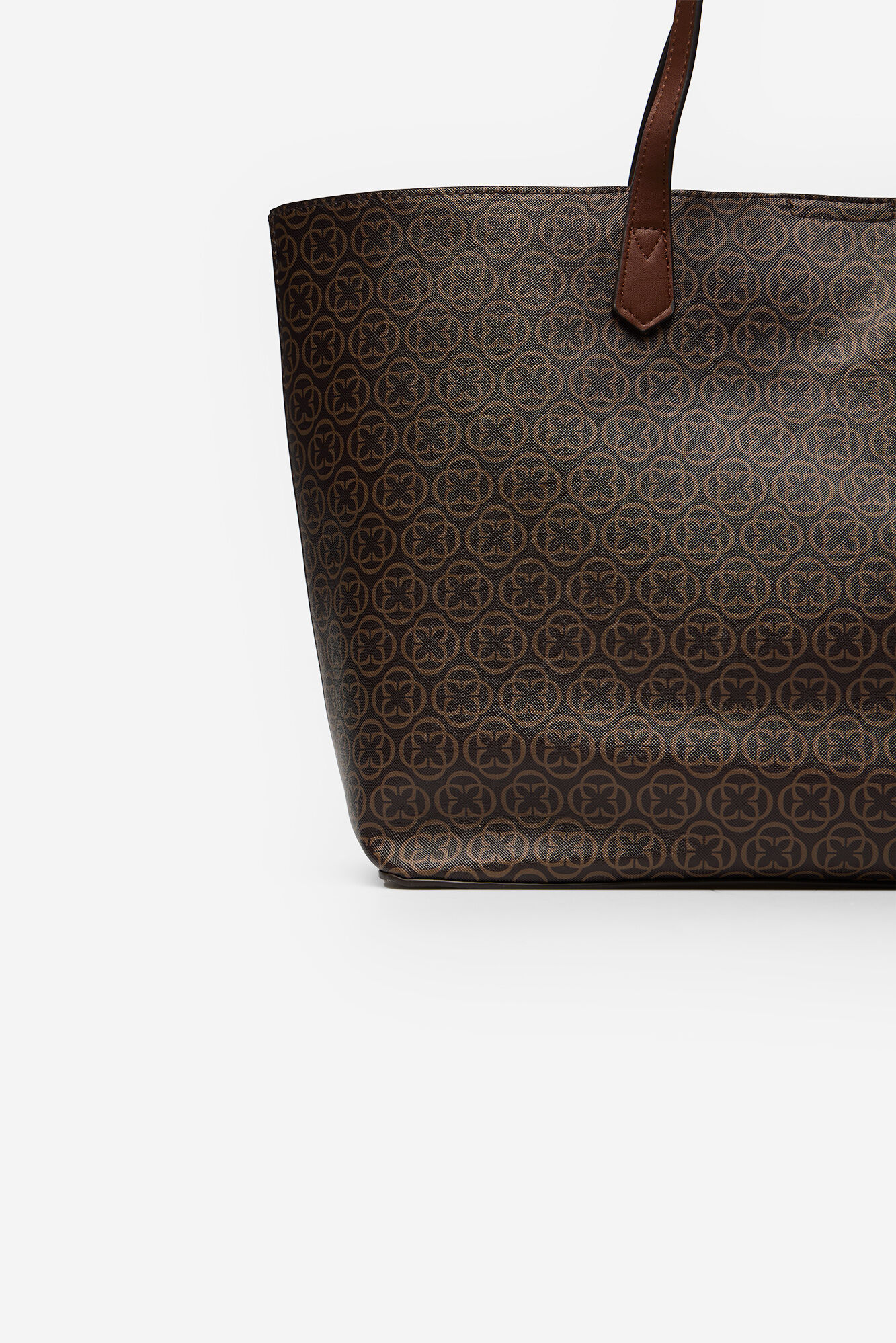 Cortefiel Bolsa shopper monogram Estampado marr&oacute;n