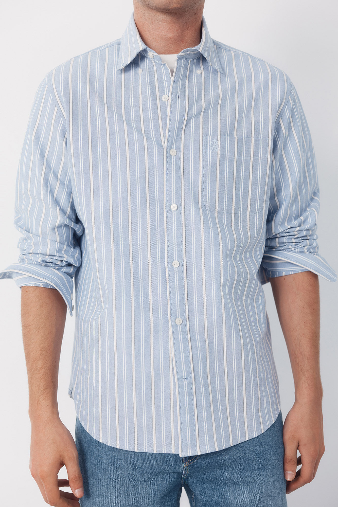 Cortefiel Camisa oxford rayas Azul oscuro
