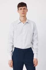 Cortefiel Camisa vestir rayas algod&oacute;n tencel Azul