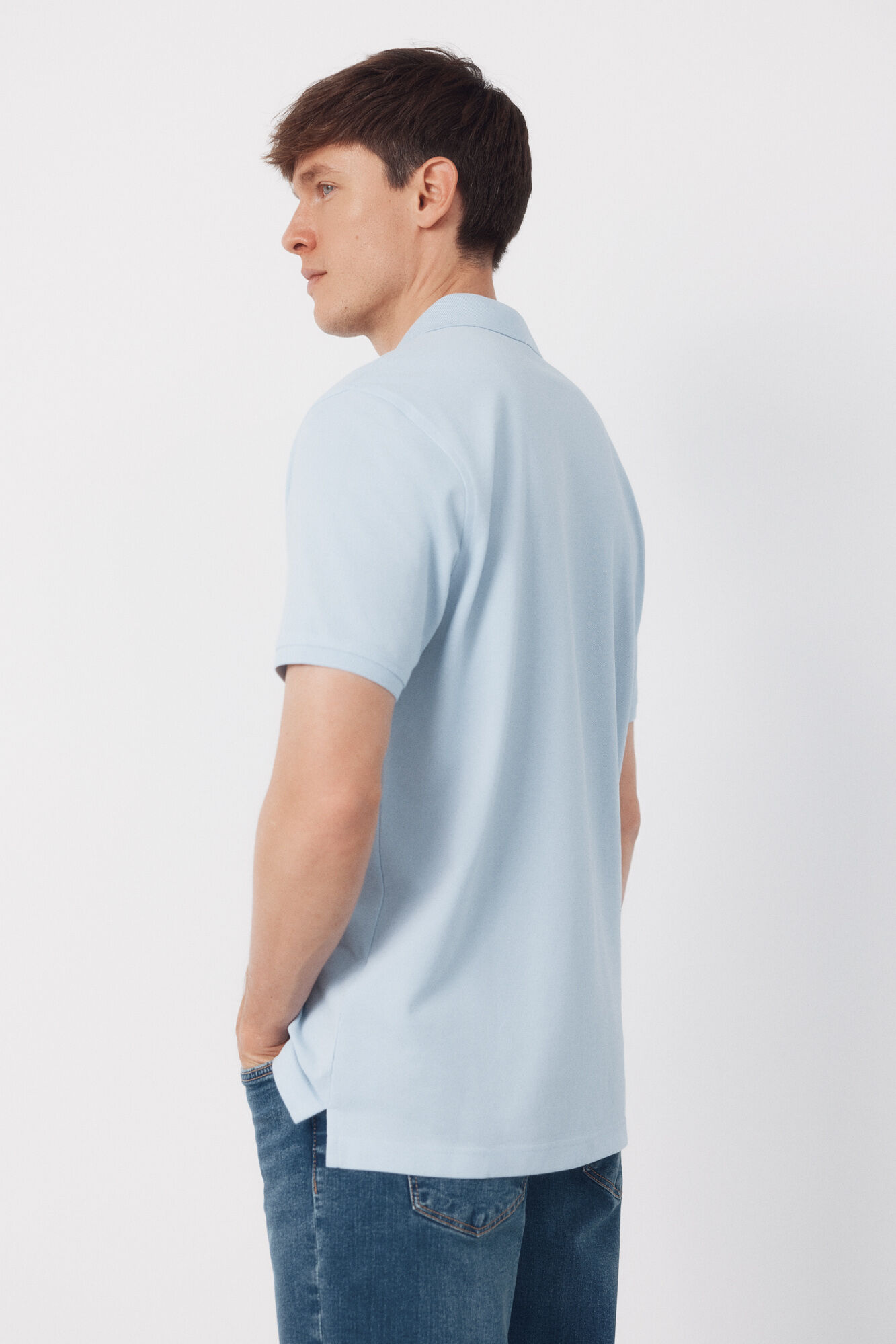 Cortefiel Polo b&aacute;sico piqu&eacute; Azul
