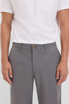 Cortefiel Pantalón chino confort regular fit Gris