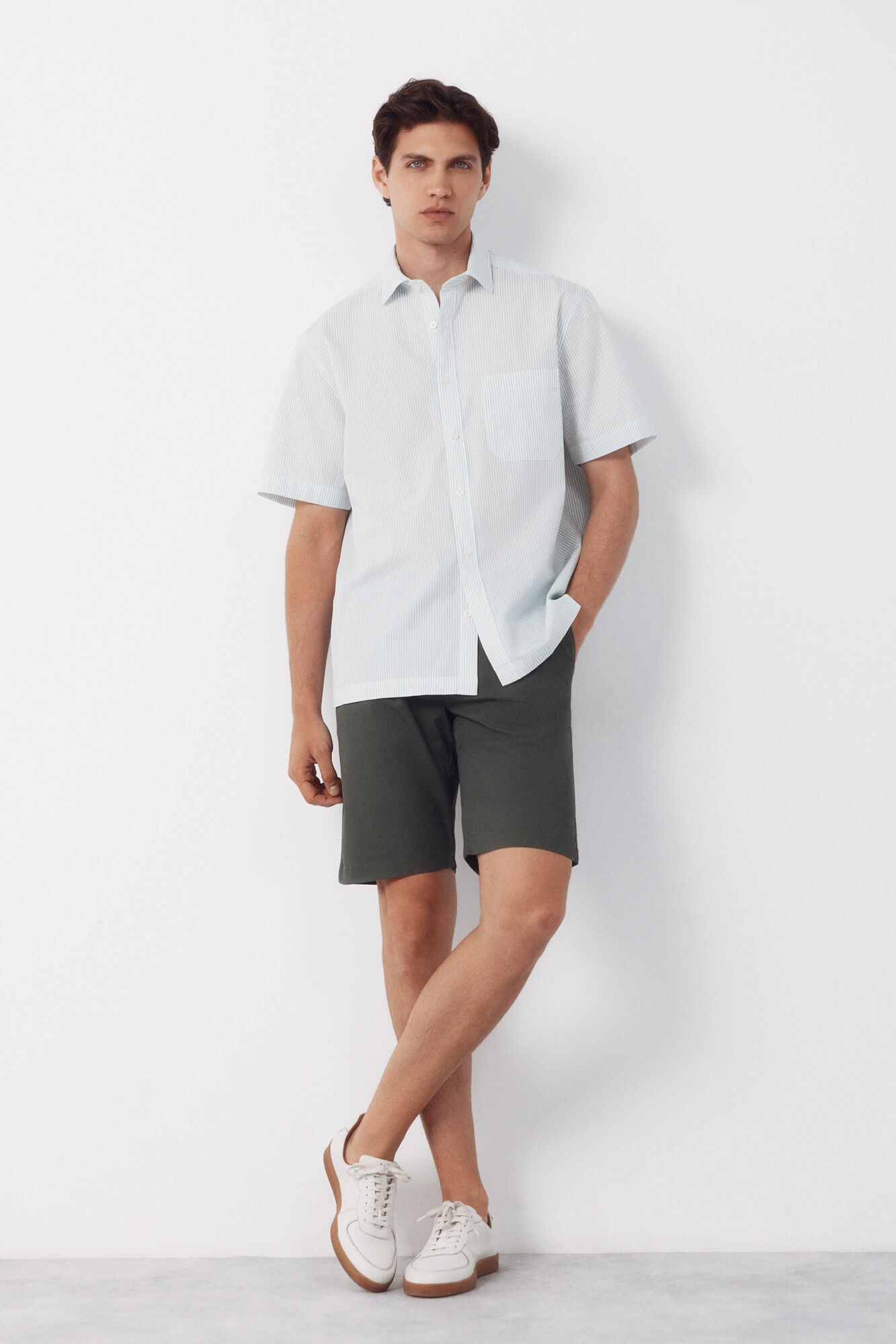 Cortefiel Camisa rayas manga corta