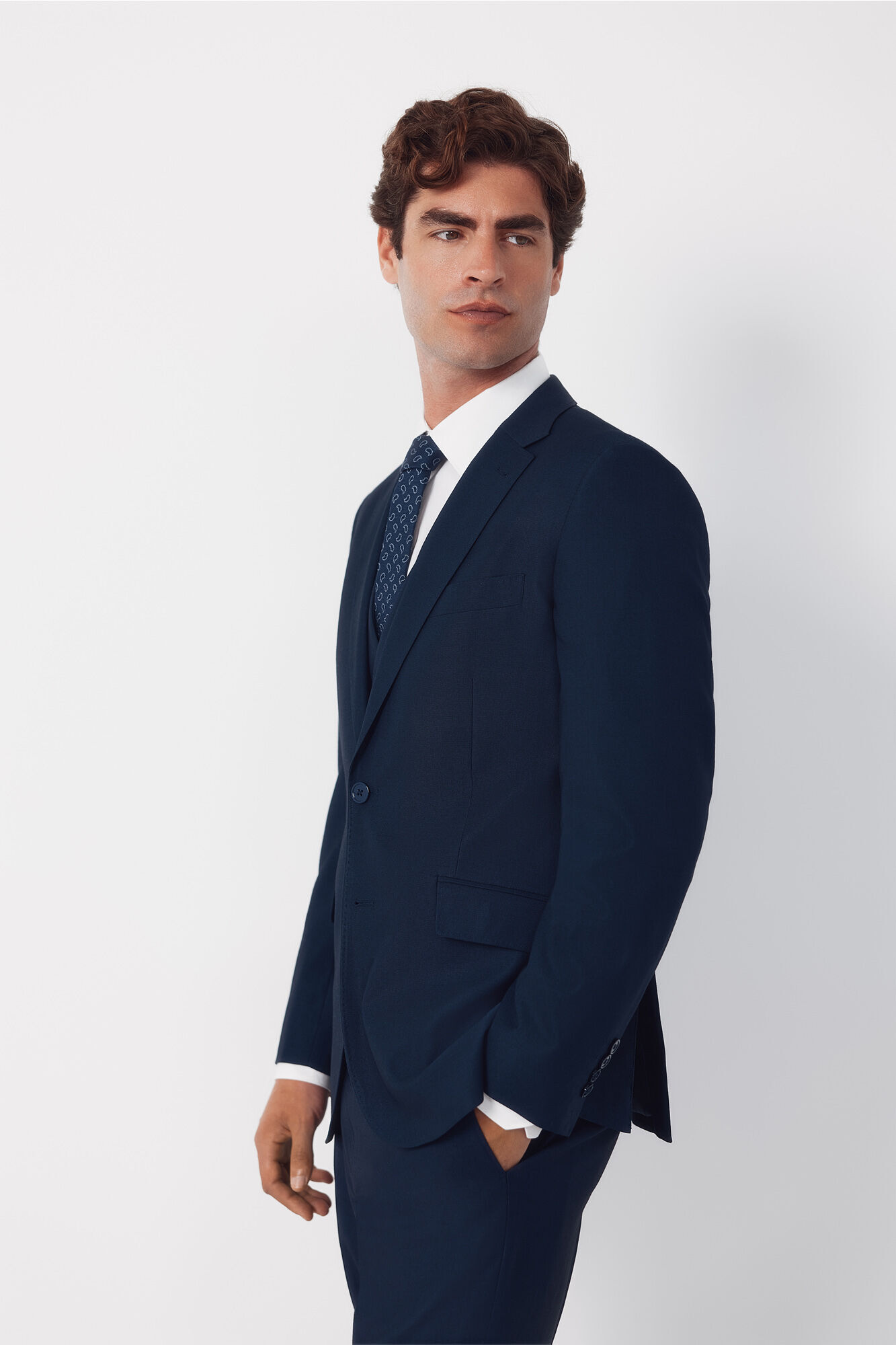 Cortefiel Americana traje estructura Serie XXI Azul marino