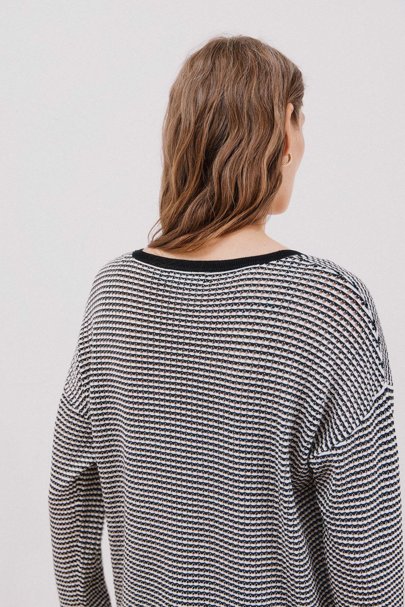 Cortefiel Su&eacute;ter de jacquard geom&eacute;trico Negro