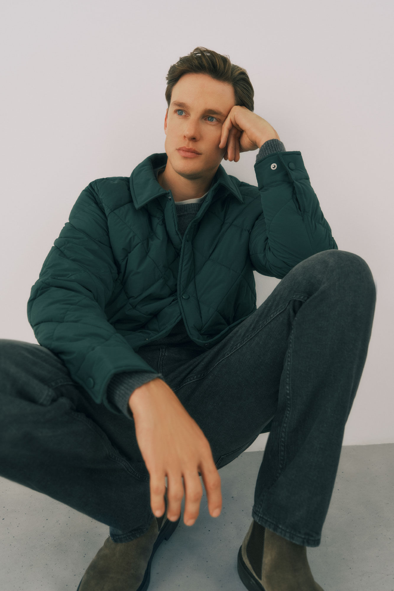 Cortefiel Sobrecamisa acolchada Verde oscuro