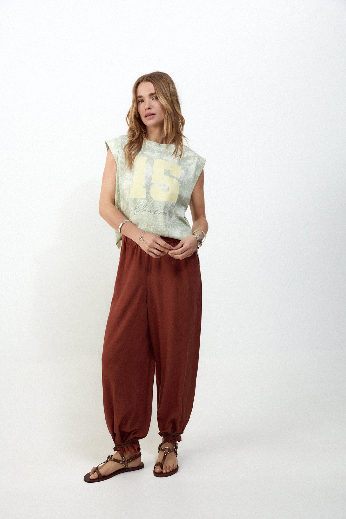 Slowlove Camiseta estampado oversize Azul