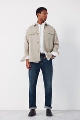 Cortefiel Sobrecamisa lisa Tencel Beige