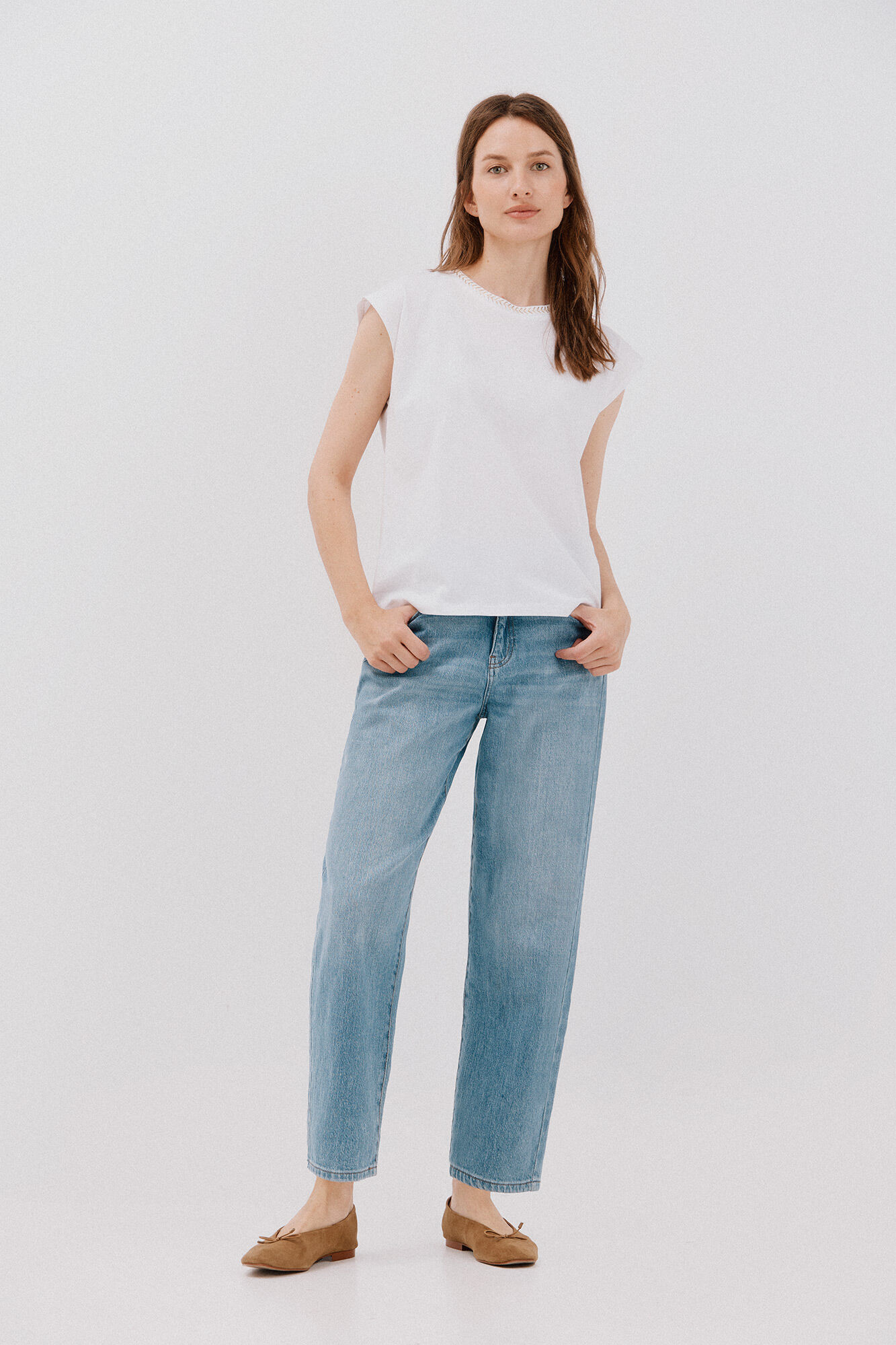 Cortefiel Playera escote pico