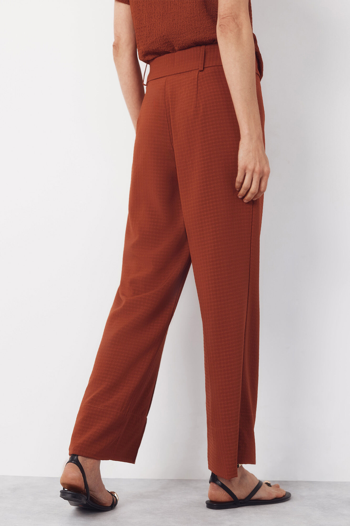 Cortefiel Pantal&oacute;n de estructura fluida Marr&oacute;n