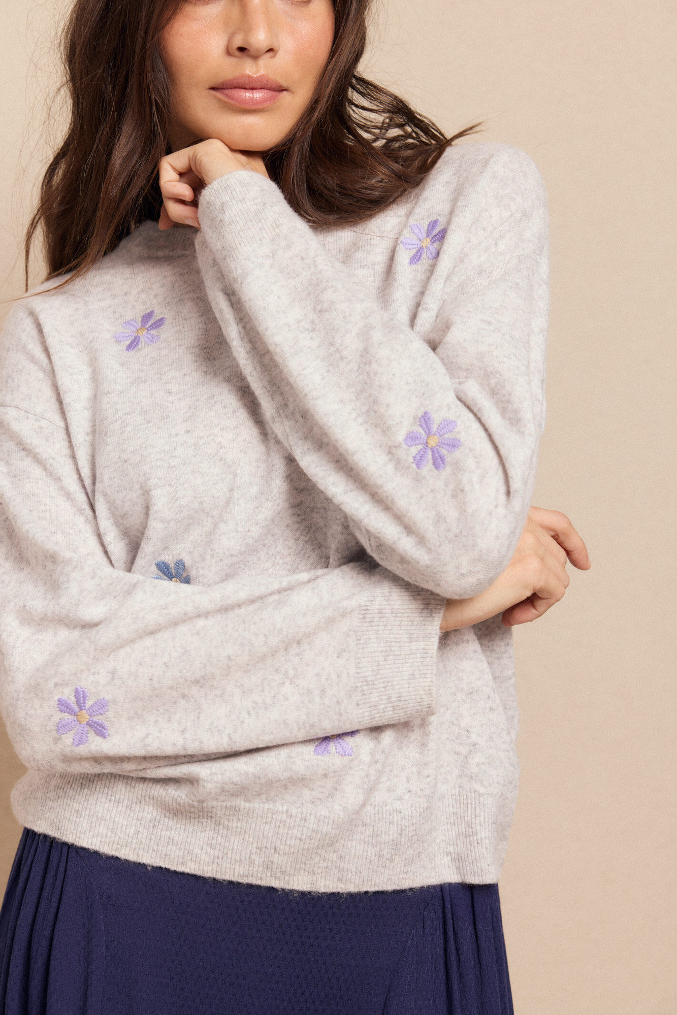 Slowlove Jersey bordados Gris