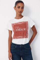 Cortefiel Playera con estampado posicional Rojo