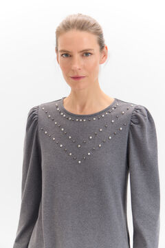 Cortefiel Camiseta con studs Gris