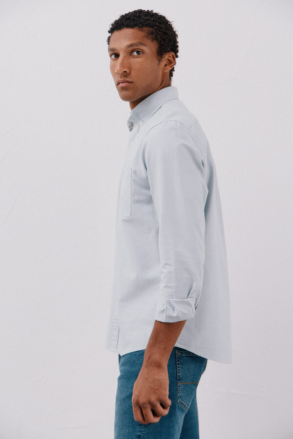 Cortefiel Camisa oxford lisa Azul