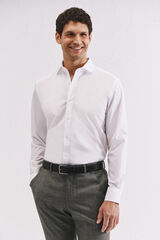 Cortefiel Camisa vestir otomán slim fit fácil plancha Blanco