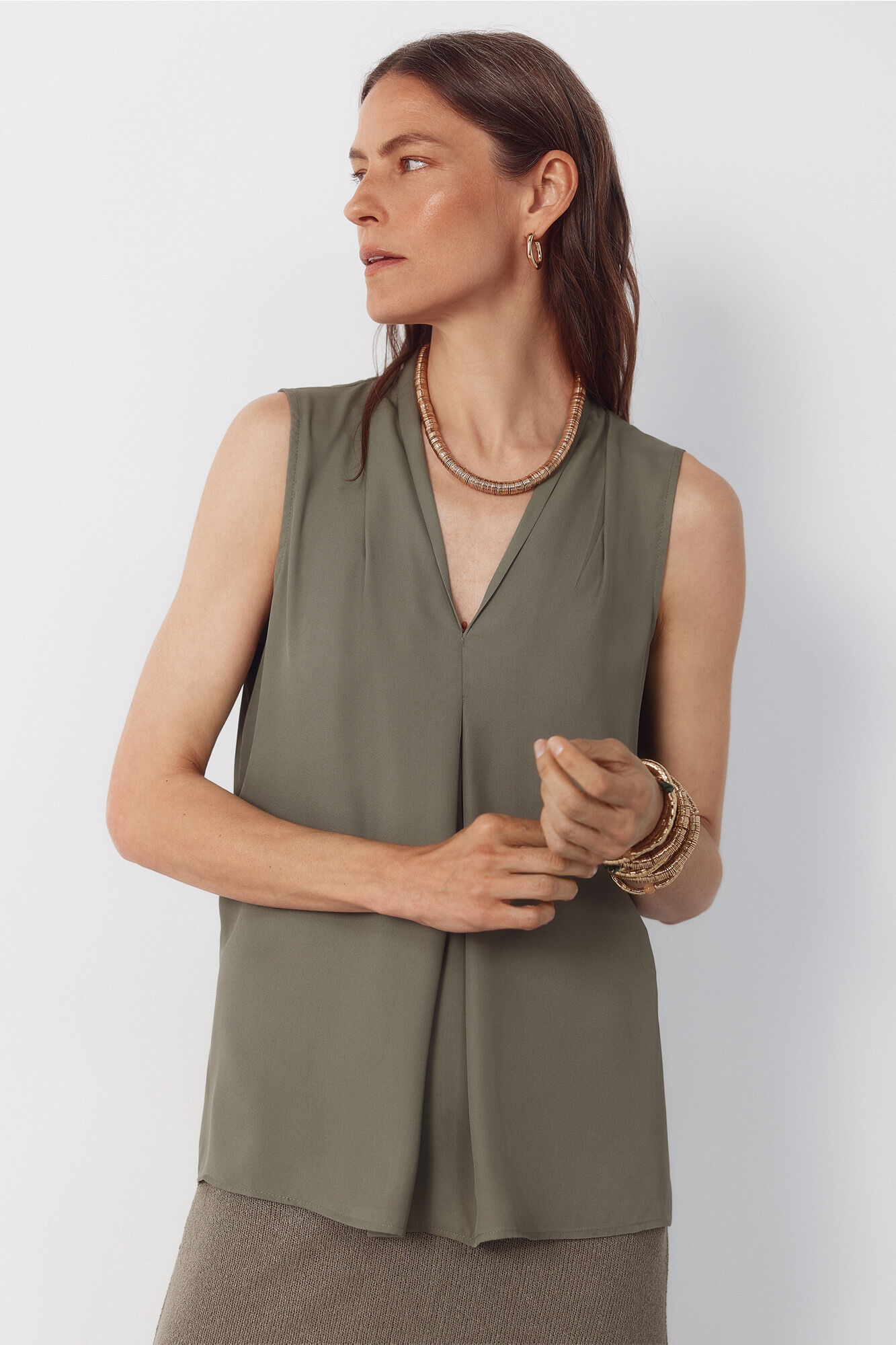 Cortefiel Blusa fluida con pliegues