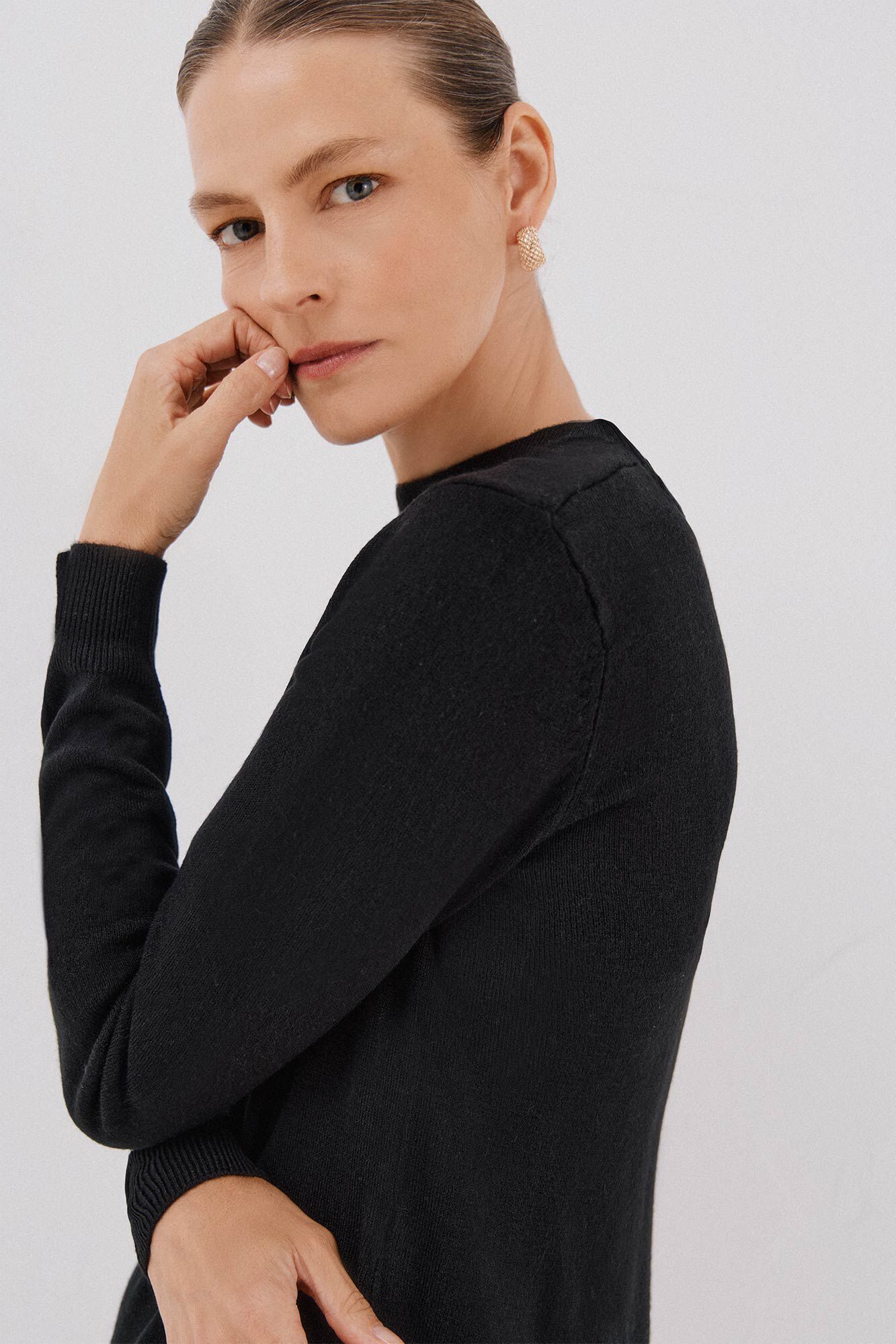 Cortefiel Su&eacute;ter tacto suave Negro