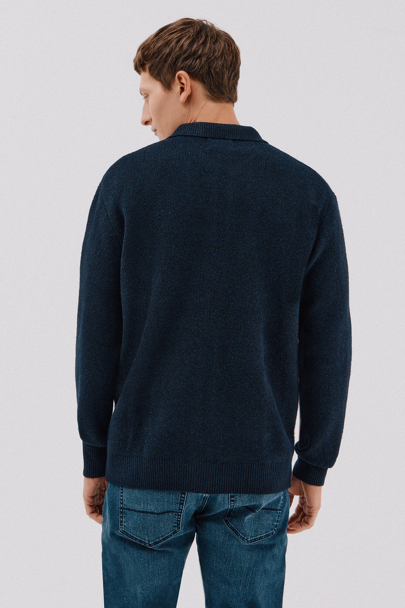 Cortefiel <br>-C&aacute;rdigan tejido textura cierre Azul marino