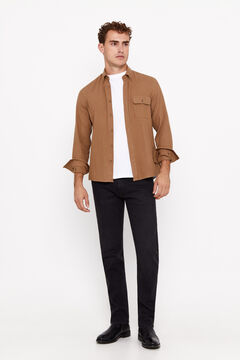 Cortefiel Pantalón denim slim fit coolmax Negro