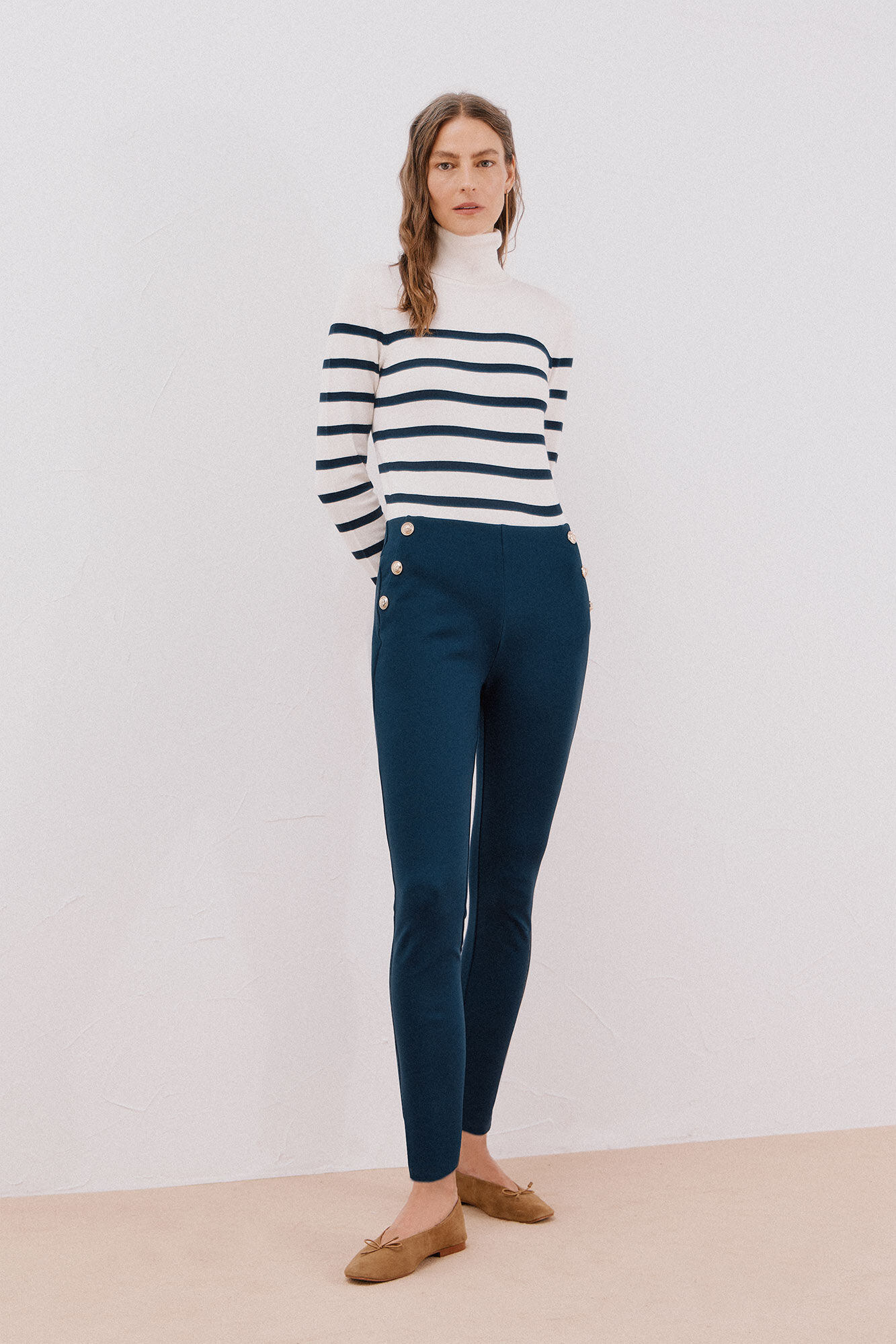 Cortefiel Legging de mujer de tejido Azul marino