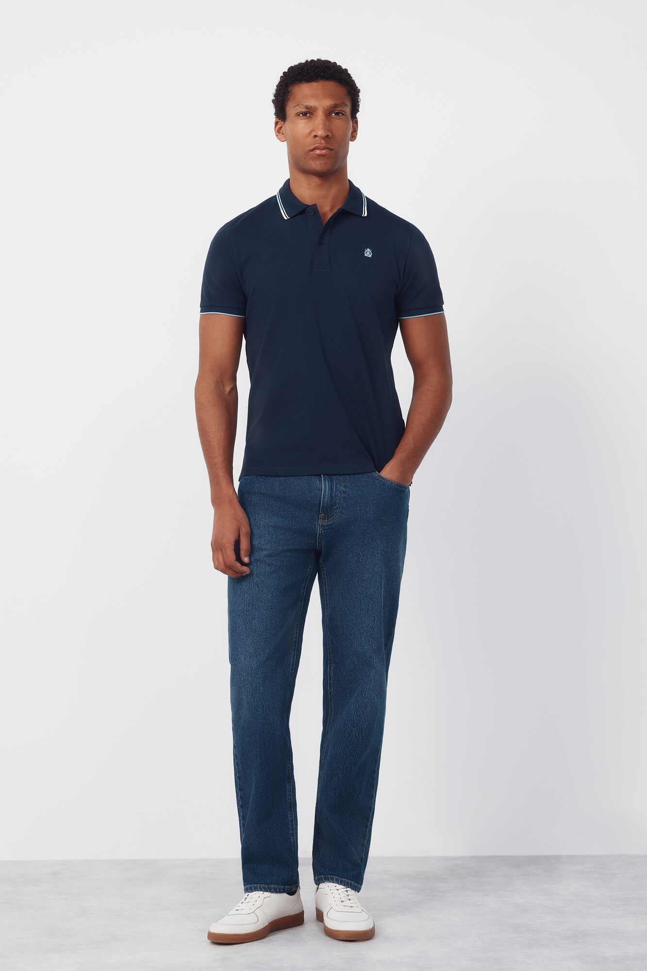 Cortefiel Polo con tips Azul marino