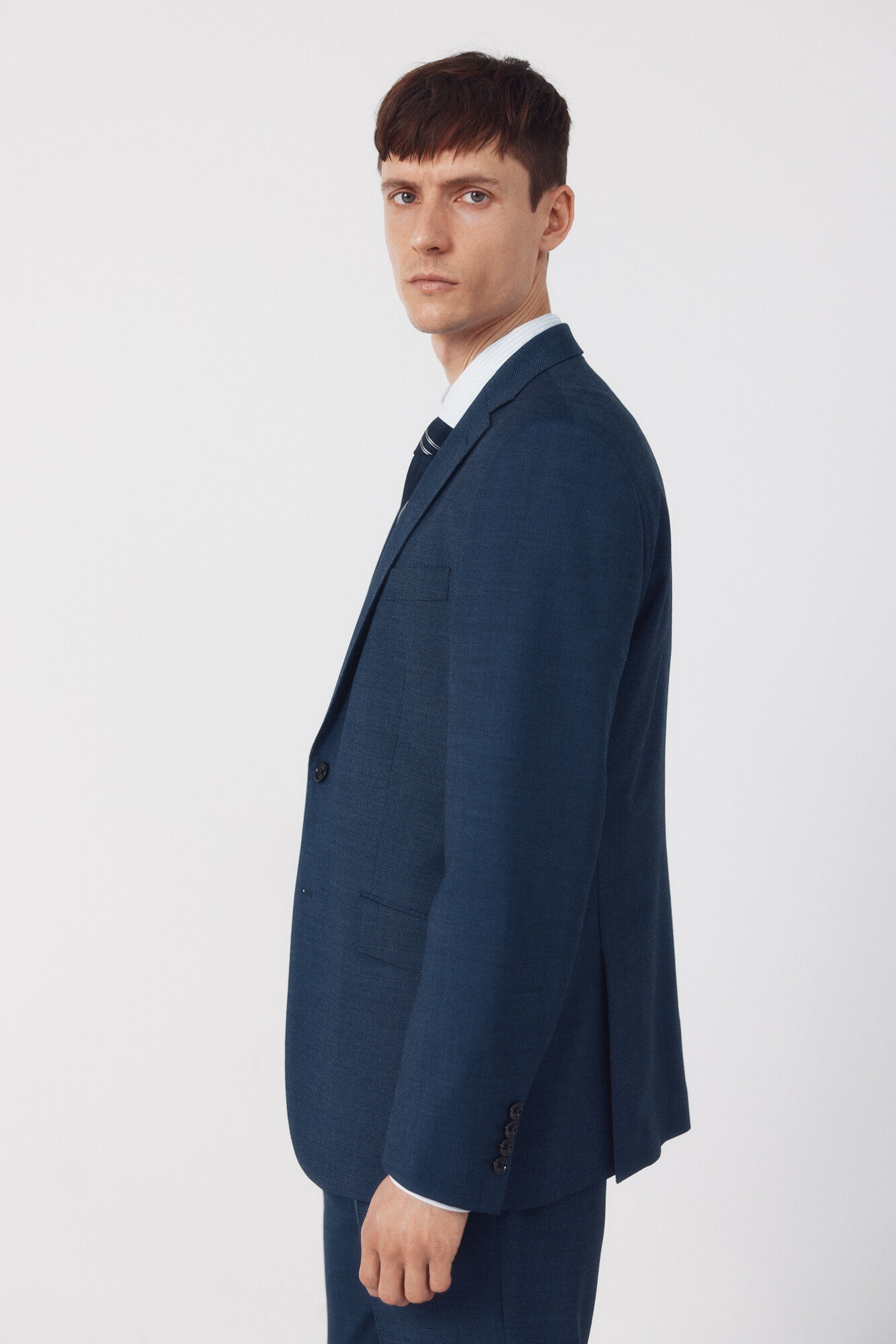 Cortefiel Americana de traje ojo de perdiz COOLMAX&reg; Azul oscuro