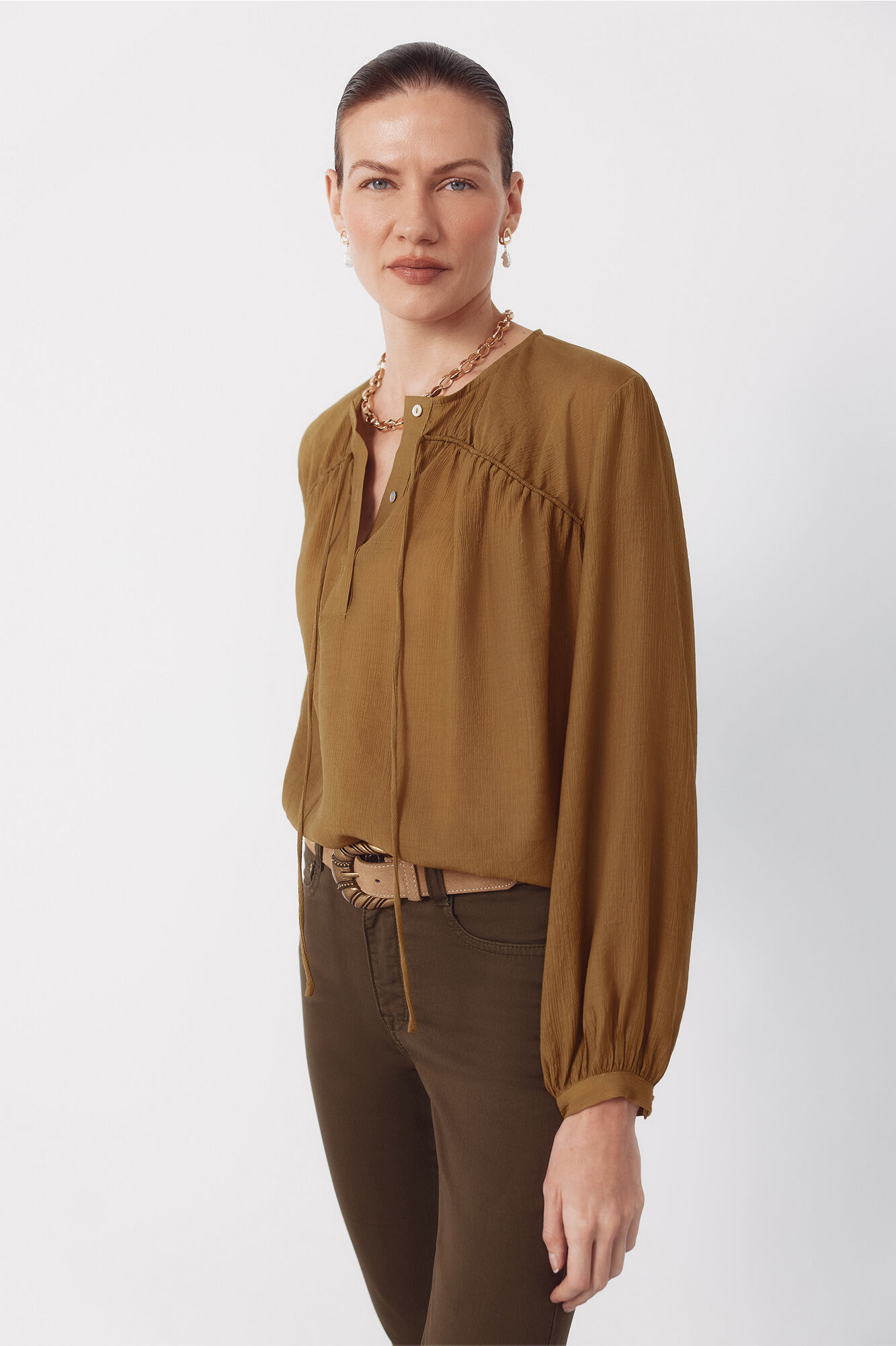 Cortefiel Blusa con cord&oacute;n