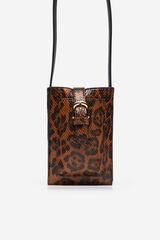 Cortefiel Funda para celular estampado leopardo Estampado marr&oacute;n