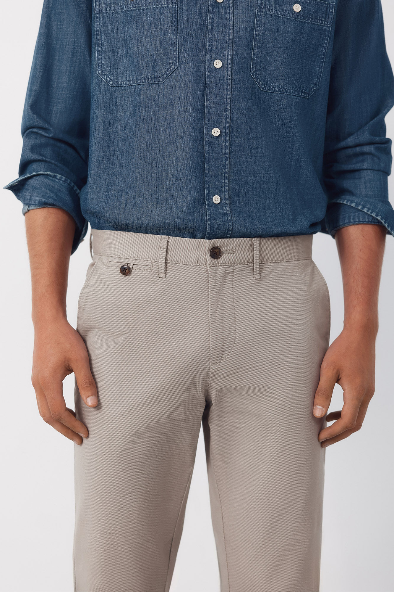 Cortefiel Pantal&oacute;n chino print slim Beige