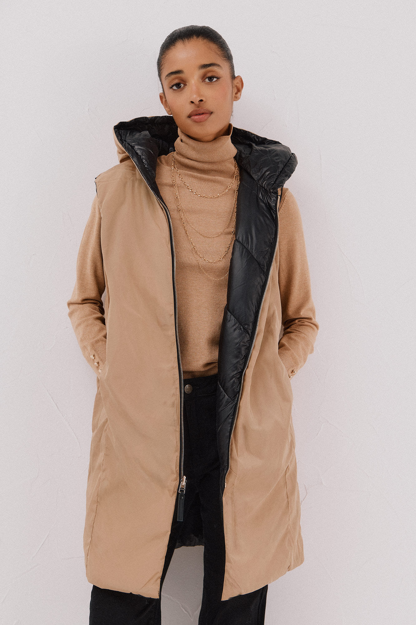 Cortefiel Chaleco largo reversible