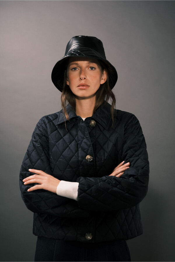 Cortefiel Anorak acolchado botones Azul marino