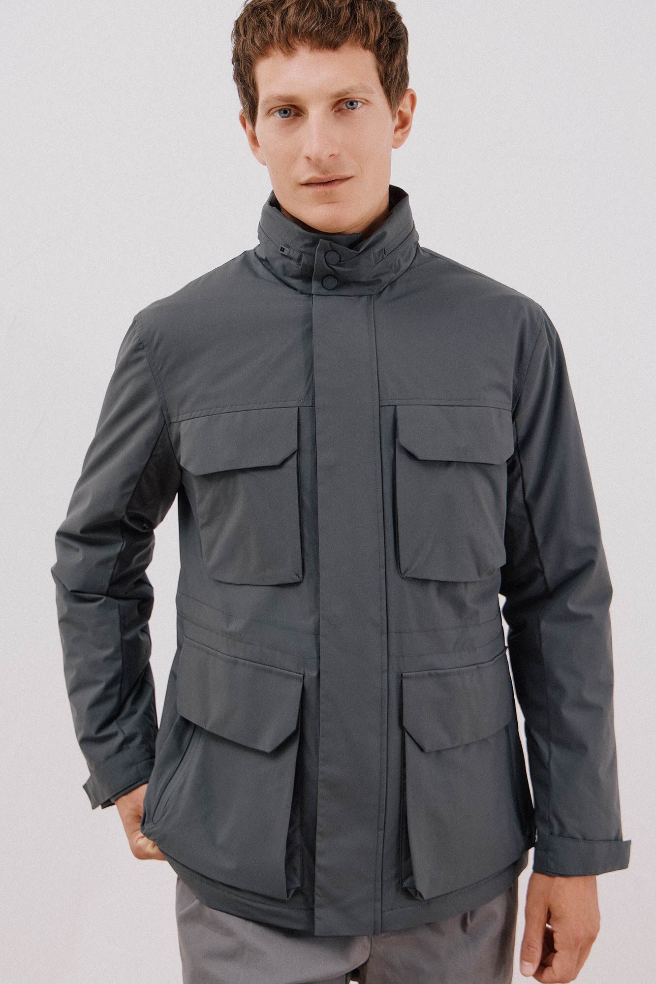 Cortefiel Chaqueta t&eacute;cnica 4 bolsillos Gris