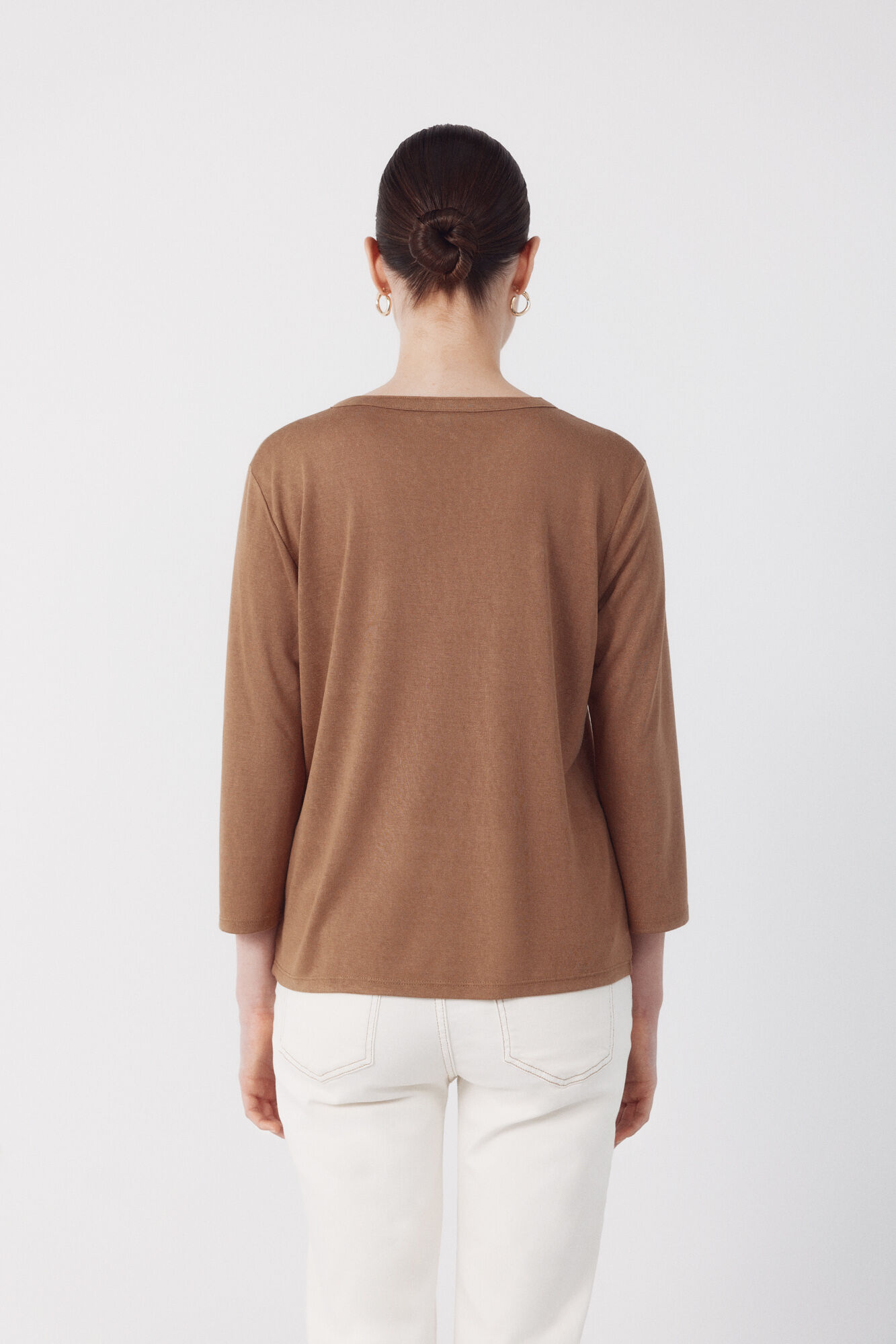 Cortefiel Playera con bolsillos Beige