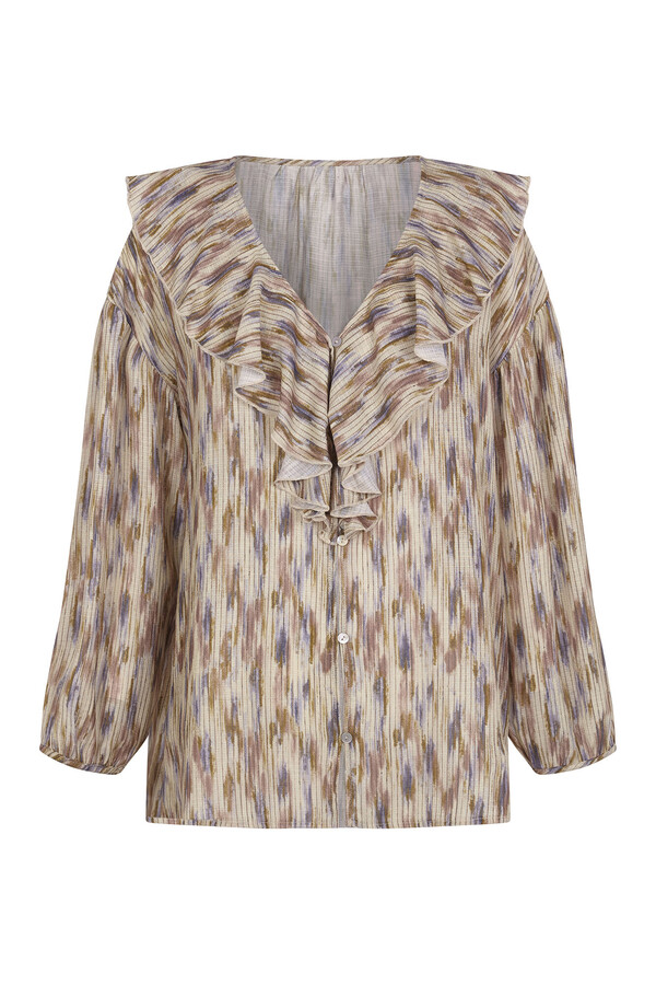 Cortefiel Blusa estampada volantes Multicolor