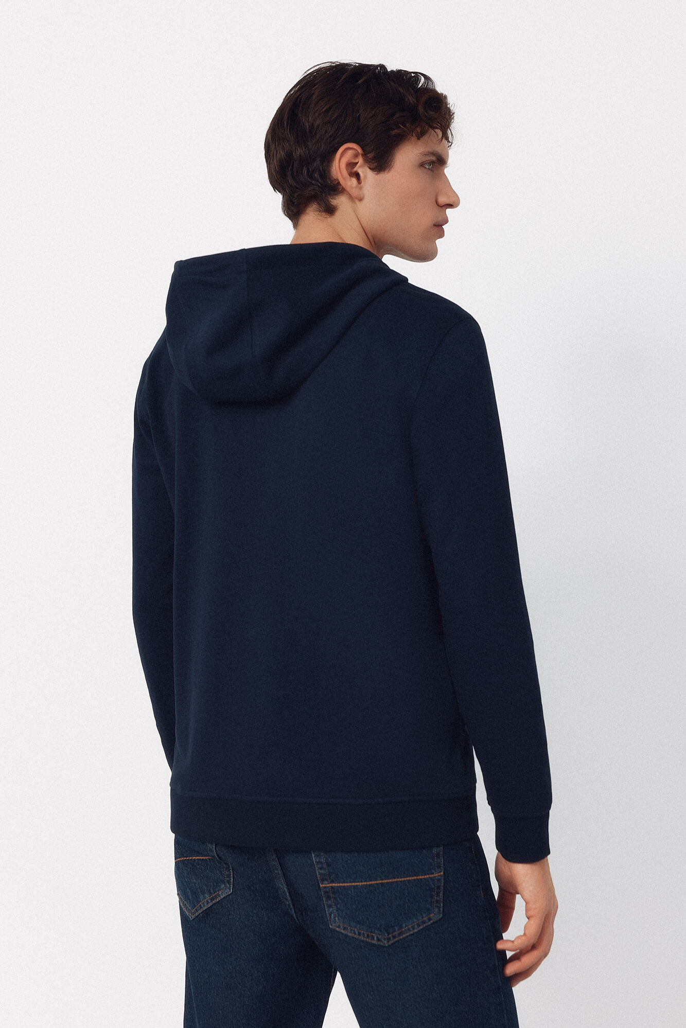 Cortefiel Sudadera con capucha Azul marino