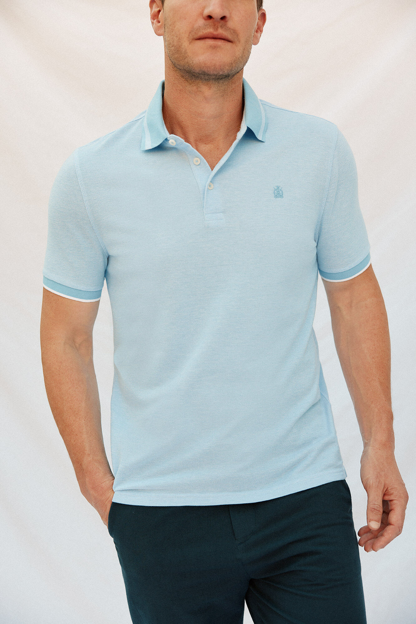 Cortefiel Polo oxford Azul