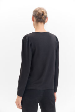 Cortefiel Camiseta con studs Negro