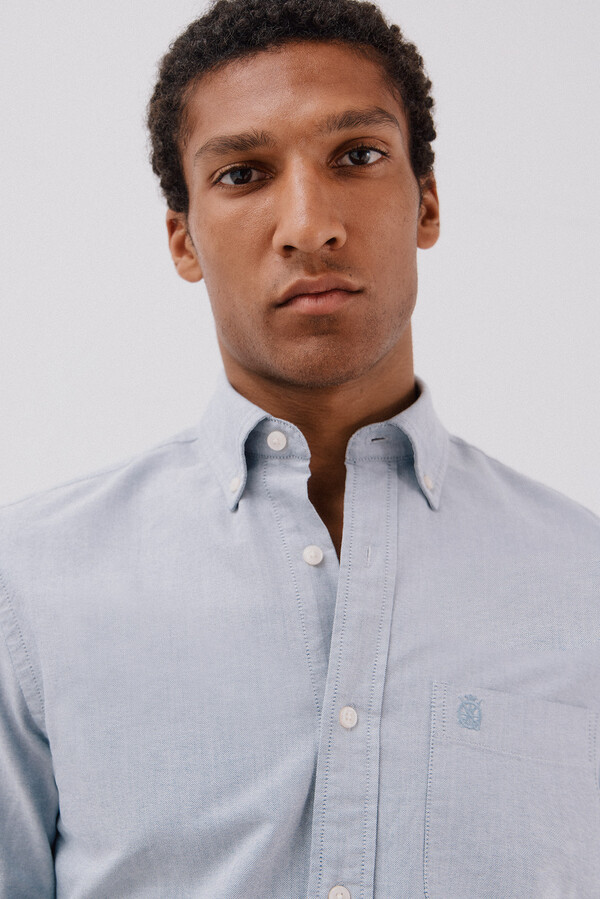 Cortefiel Camisa oxford lisa Azul marino