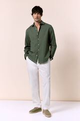 OOTO Pantal&oacute;n de lino-algod&oacute;n regular Marfil