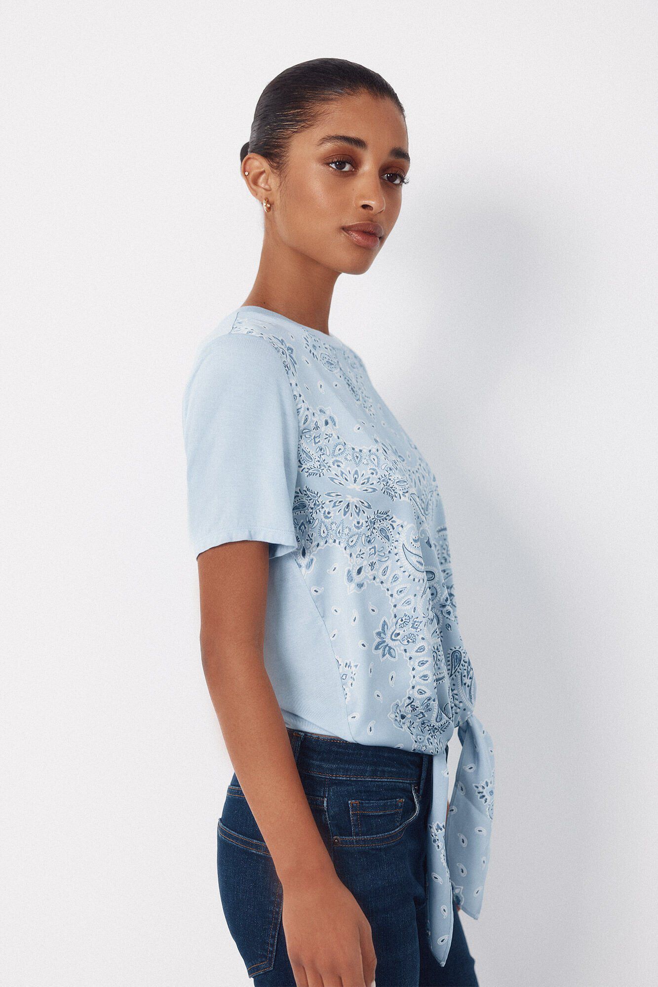 Cortefiel Top combinado estampado Azul
