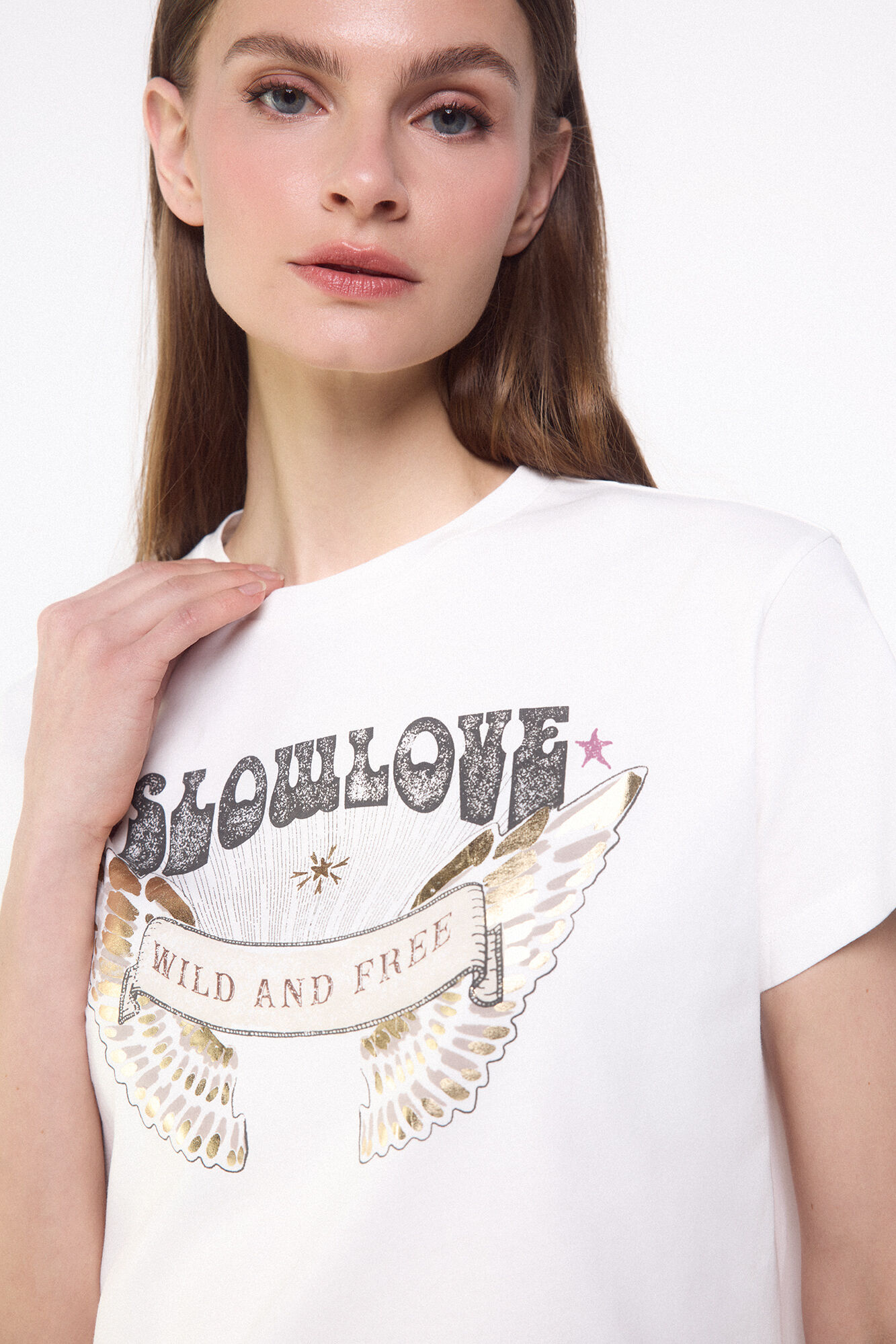Slowlove Playera slowlove estampada