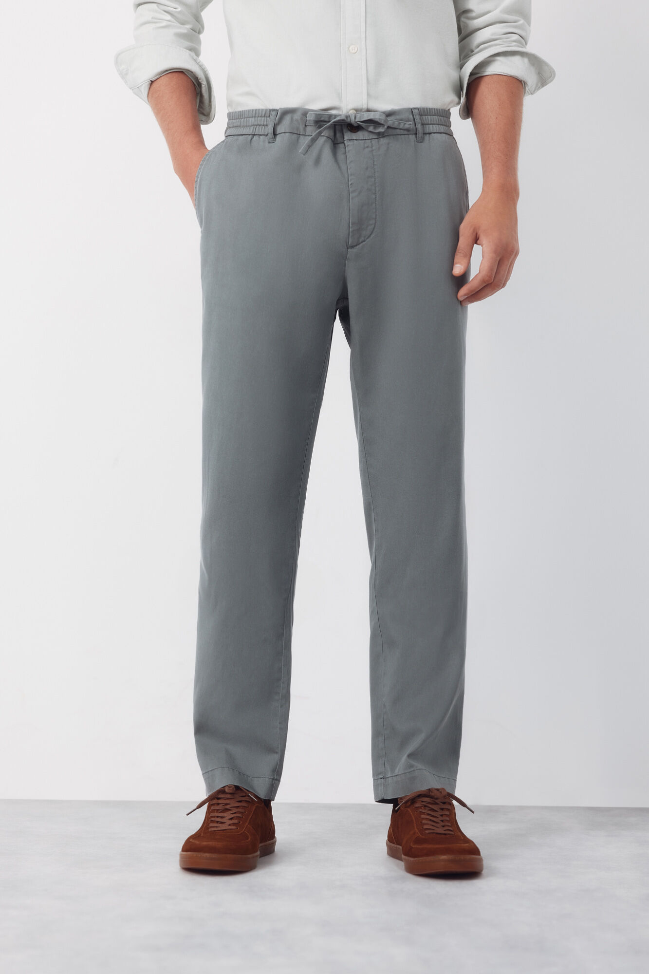 Cortefiel Pantal&oacute;n chino algod&oacute;n tencel tapered