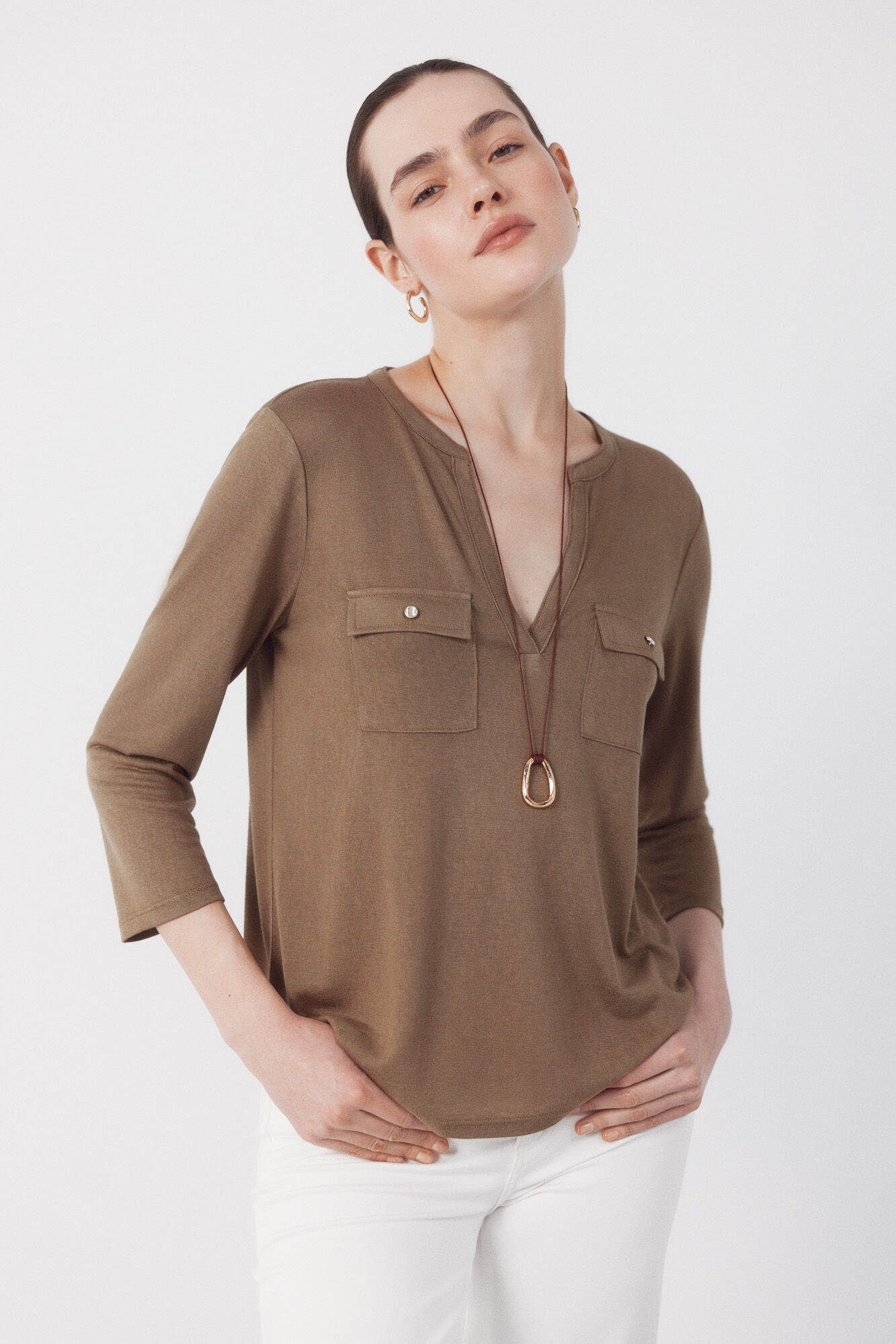 Cortefiel Playera con bolsillos