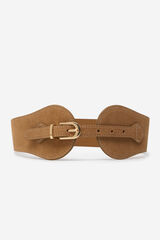 Cortefiel Split leather sash belt Marrón