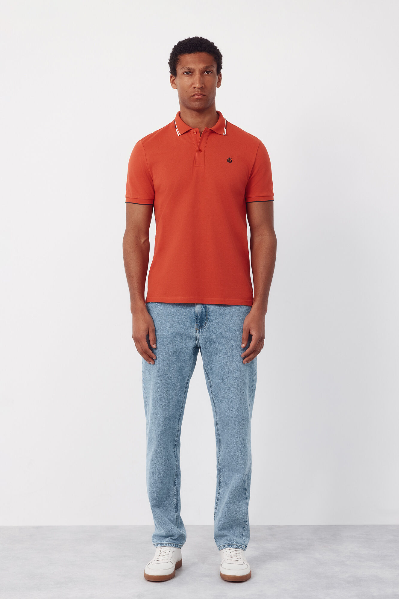 Cortefiel Polo con tips Coral