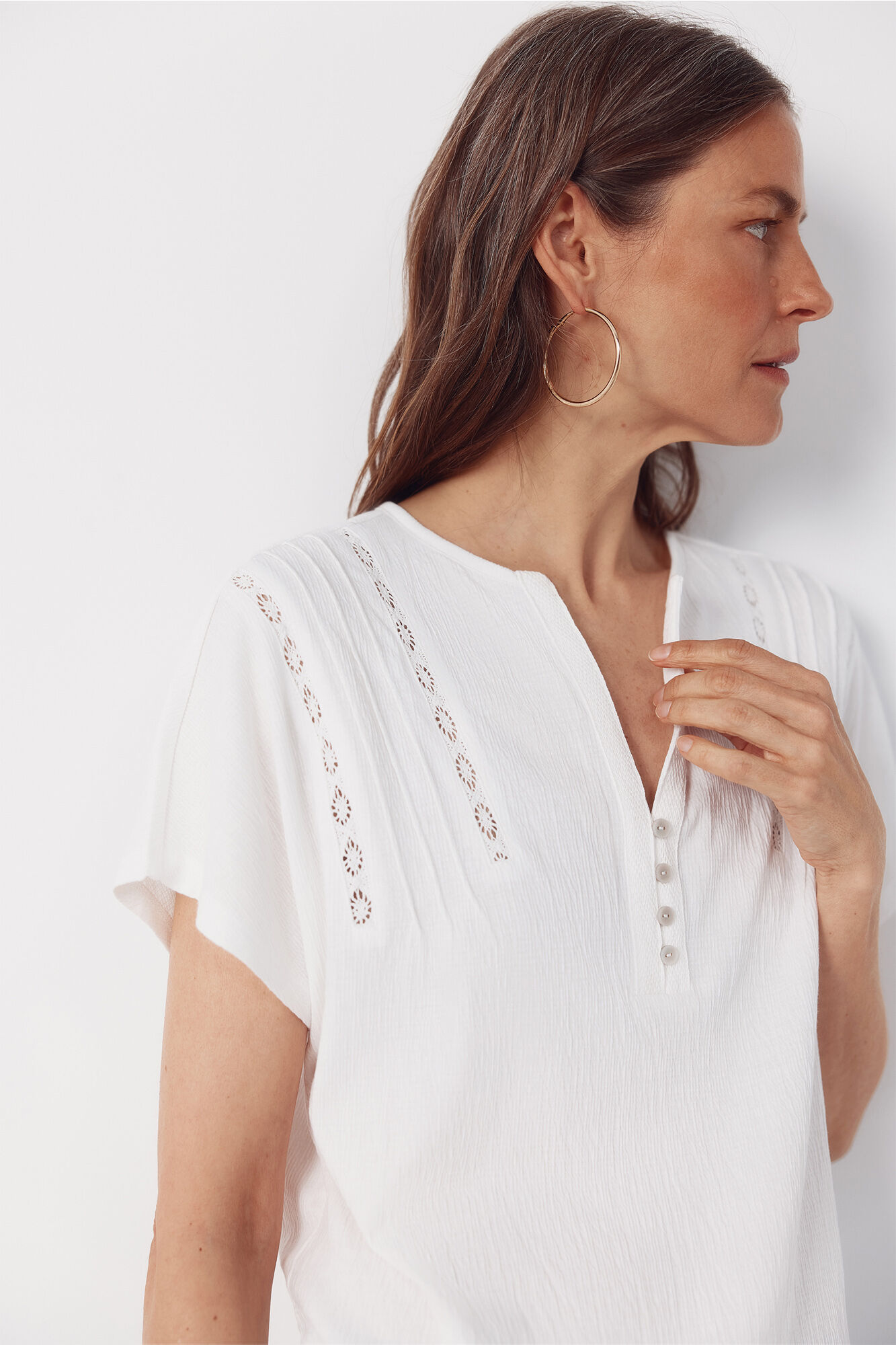 Cortefiel Playera de quillas Blanco