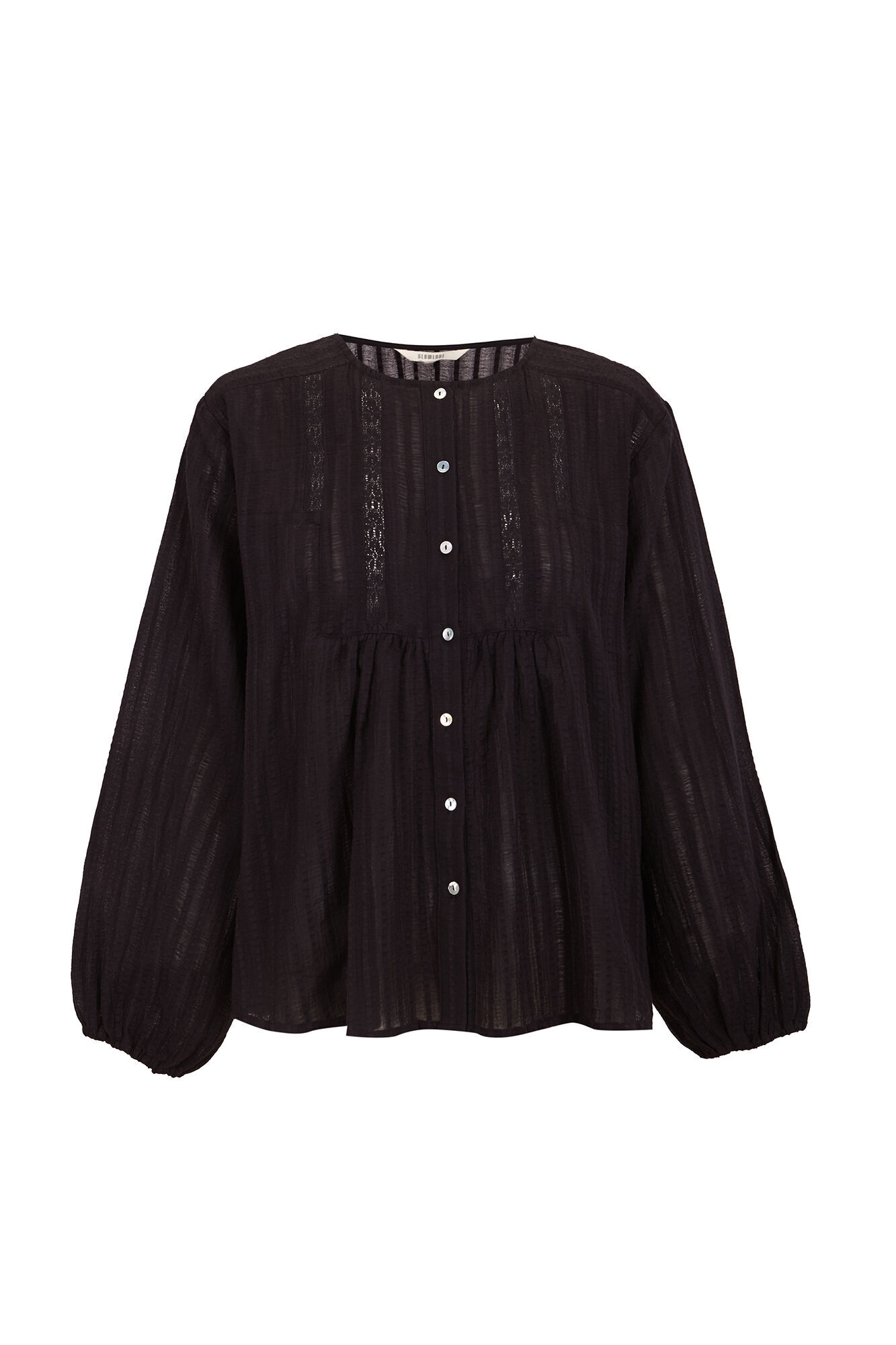 Slowlove Blusa de encaje Negro