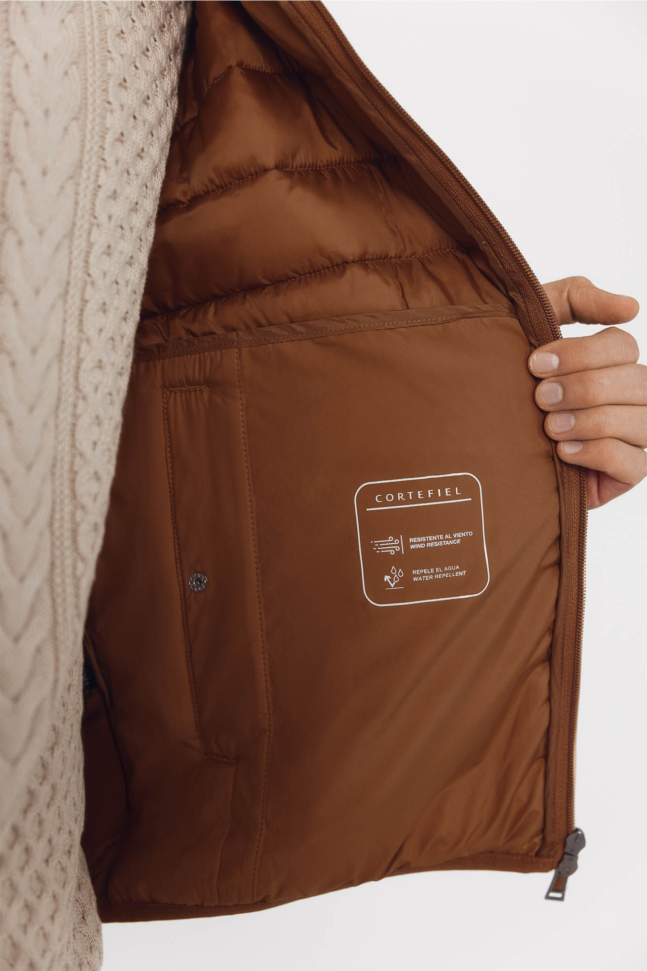 Cortefiel Cazadora acolchada ultralight Camel
