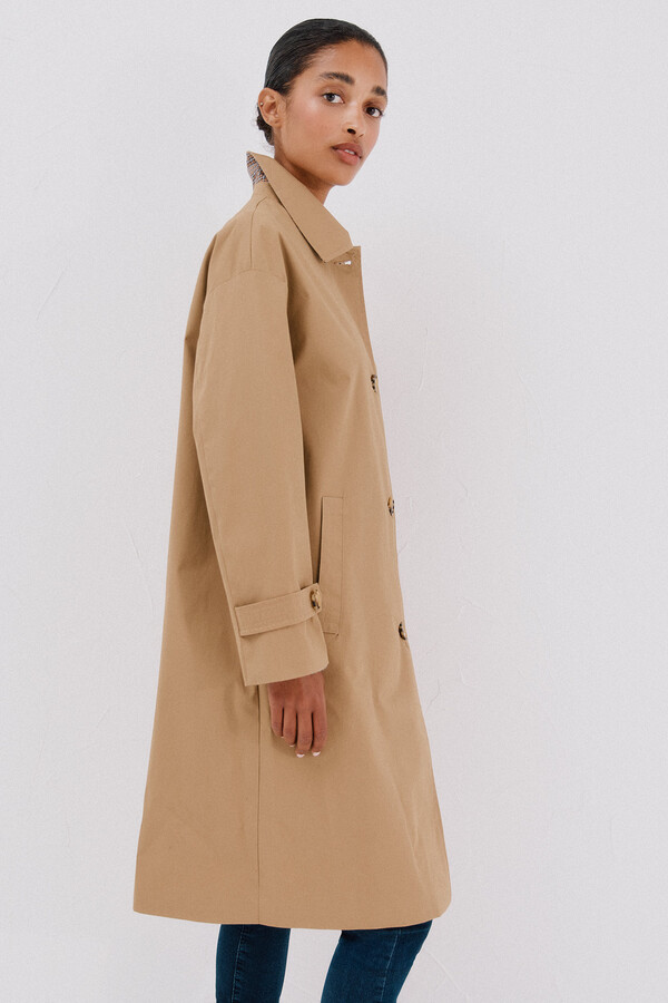 Cortefiel Gabardina larga Beige