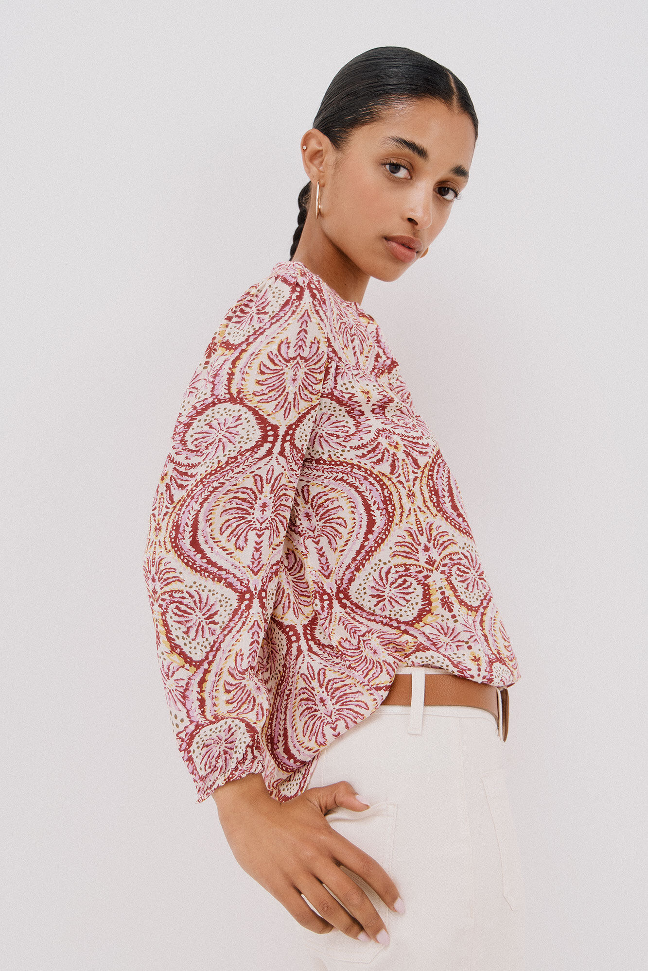 Cortefiel Blusa canes&uacute; delantro