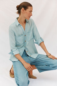 Cortefiel Camisa denim tencel